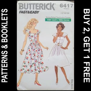 Vintage Butterick Fast & Easy Dress Pattern #6417 Size 12-14-16 UNCUT - Picture 1 of 8