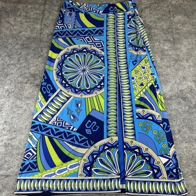 Maxi falda Muse Boston adecuada para mujer azul medio multicolor abertura frontal Foto 1 de 4