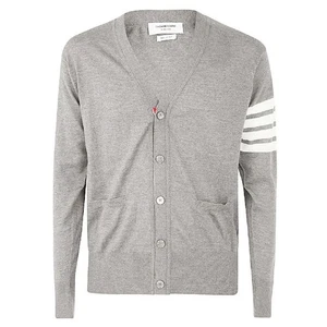 Thom Browne Diagonal Striped Wool Cardigan Light Gray 136177835 - Picture 1 of 2