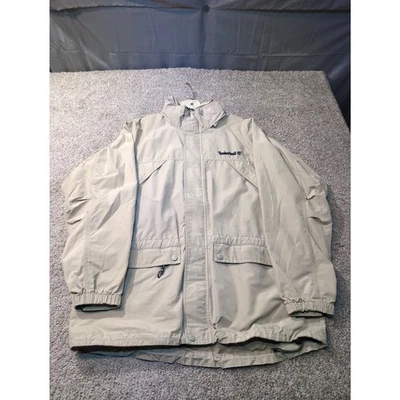 Timberland Weather Gear Mens Tan Full Zip Jacket Parka Hooded Size L - Image 1 of 4