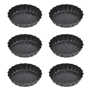 Juego de mini sartén para tarta de 4 pulgadas, 6 paquetes de sartén para tarta con fondo extraíble, antiadherente aprox... - Imagen 1 de 7