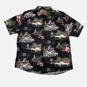 Clearwater Outfitters Santa Classic Cars Route 66 Hawaiian Shirt Size Large - Picture 1 of 4