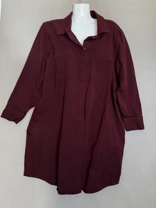 Universal Standard Button Down Hemd Etuikleid Burgund Große L Damen Taschen - Bild 1 von 8