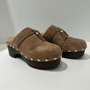 rag & bone Beige Johannes Loafers Brown Suede Clogs Tassel Detail EU 41 US 11 - Picture 1 of 12