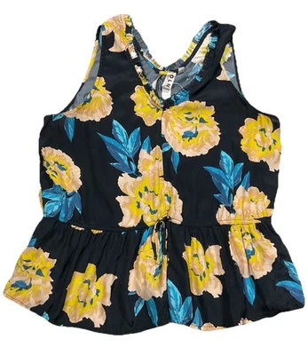 Dolan Silk XL女式衬衫背心黑色和花卉 — 第 1/4 张图片