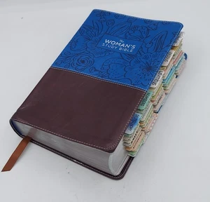 NIV, The Woman's Study Bible, Leathersoft, Blue/Brown, Full - Picture 1 of 1
