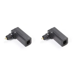 2Pcs Toslink 90 Degree Optical Audio Cable Adapter Male to Female Right3956 - Picture 1 of 7