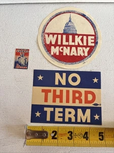 1940 Wendell Willkie Presidential Campaign Window Decals - Picture 1 of 2