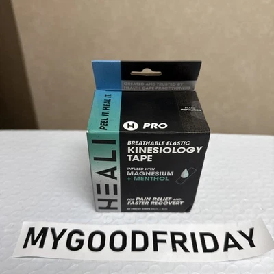 Cinta elástica transpirable de kinesiología, negra, paquete sellado de 20 tiras precortadas Foto 1 de 4