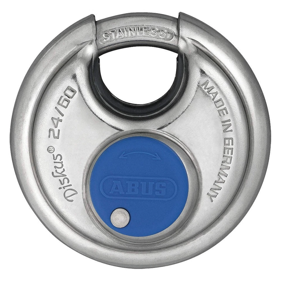 ABUS 24IB/60 KA Keyed Padlock, 21/32 in,Round,Silver 3TMN6 - Image 1 of 1