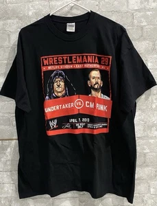WWE Wrestlemania 29 Mens T-Shirt Black Size XL Undertaker vs CM Punk Custom - Picture 1 of 4