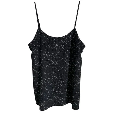 Madewell Silk Cami Black White Polka Dot Adjustable Straps Size 0 Casual Neutral - Image 1 of 4