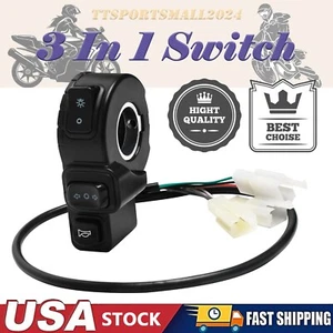 Headlight Turn Signal Horn 3 In 1 Switch For Electric Scooter E-Bike ATV Bicycle - Picture 1 of 14