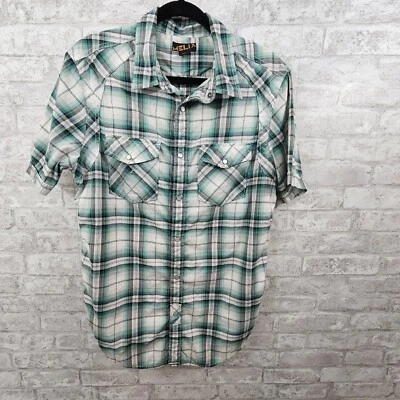 Helix button down short sleeve shirt mens size medium - Image 1 of 4