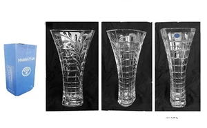 BOHEMIA MANHATTAN LEAD CRSYTAL (24% pbo) VASE 35.cm CUT-EMBOSSED-ETCHED BNIB - Picture 1 of 2