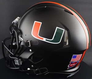 MIAMI HURRICANES NCAA Riddell Speed Full Size AUTHENTIC Football Helmet - Picture 1 of 4