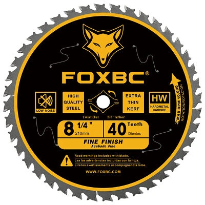 8-1/4 Inch Table Saw Blade 40 Tooth for DeWalt DWA181440 Table Saw 5/8" Arbor - Image 1 of 4