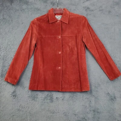 Chaqueta Vintage Clio Gamuza Retro Boho Cuero Naranja/Óxido Talla 4 Foto 1 de 4