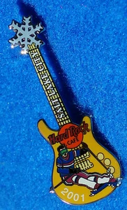 SALT LAKE CITY OLYMPIC WINTER GAMES SLALOM SKIER GUITAR Hard Rock Cafe PIN LE - Picture 1 of 1