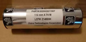 Genuine Zebra 03200GS11007 Ribbon 3200 Wax/Resin Thermal Printer 110mm x 74m - Picture 1 of 1