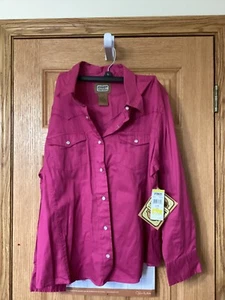 C.E. Schmidt Work Wear Ladies XL Long Sleeve Pearl Snap Shirt - NEW with Tags - Picture 1 of 11