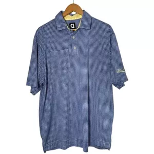 FootJoy Golf Poloshirt Herren XL Legacy blau weiß Gingham Karo kariert Performance - Bild 1 von 9