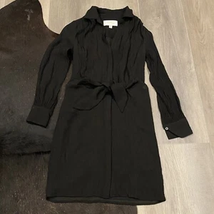 Brochu Walker The Madsen Hemdkleid vorne zum Binden Taille schwarz Onyx Größe Small - Bild 1 von 10