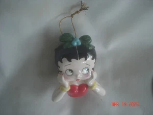 SO CUTE! Vtg. BETTY BOOP CERAMIC CHRISTMAS ORNAMENT Gorgeous Face! - Picture 1 of 7