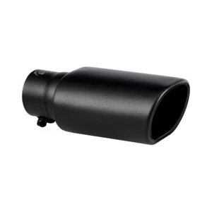 Black Exhaust Tip Rectangle Stainless Steel Muffler Pipe Tip Fit 2.5'' Diameter - Picture 1 of 6