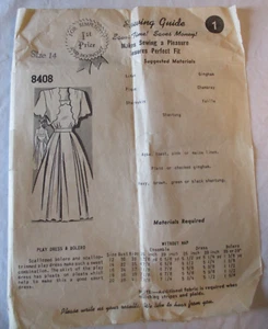 Vintage Versandhandel bedrucktes Muster 8408 Misses Kleid & Bolero Größe 14 Brustumfang 32" - Bild 1 von 11