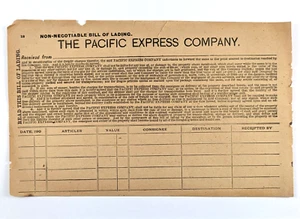Pacific Express Company polizza di carico mai usata primi '900 - Foto 1 di 3