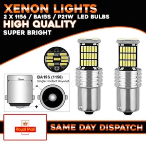 2 x P21W 1156 BA15S Led Car Light Bulbs Bright White 12V DRL Reverse Indicator - Picture 1 of 1