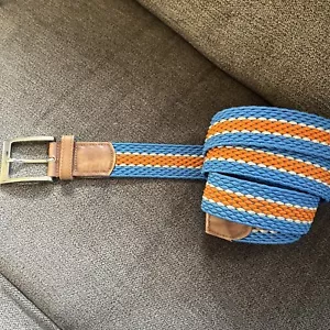 Paul And Shark Italy leather trimmed on interwoven plaited Belt Sz 119cm 48” - Picture 1 of 5