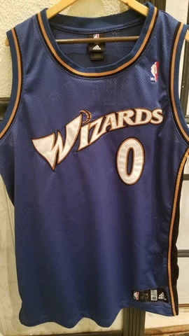Authentic NBA Adidas Washington Wizards Gilbert Arenas Jersey 48 Sewn 0 Pro Wall Cover