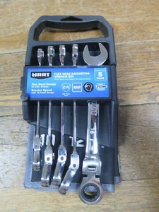 Juego de llaves de trinquete de cabeza flexible HART 5 piezas, llaves métricas HHPWRW109 - Imagen 1 de 4