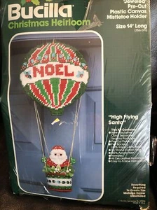 Bucilla Craft Kit-High Flying Santa 60623 Jeweled Mistletoe Holder Christmas NEW - Picture 1 of 5