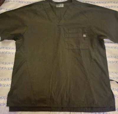 WonderWink  Mens Medical Scrub Top Raglan Black Medium 6716 - Image 1 of 3
