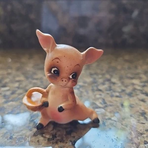 Vintage Josef Originals Miniature Pig Going to Market Ceramic Figurine Japan 2" - Picture 1 of 6