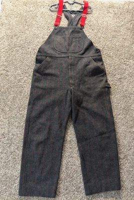 Mono con tirantes de lana Woolrich vintage mediano, rojo ropa de trabajo de caza hecho en EE. UU. Foto 1 de 4