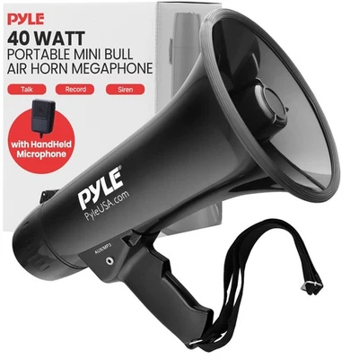 Pyle 40W Professional Megaphone Bullhorn w/ Siren & Aux-In for Music PMP43IN - Image 1 of 4