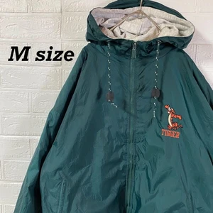 Disney Winnie The Pooh Tigger Back Logo Nylon Jacket Dark Green Limited Edition - Picture 1 of 9