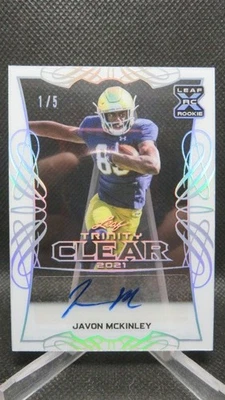 JAVON MCKINLEY 2021 LEAF TRINITY CLEAR RC AUTO SP #D 1/5 - Image 1 of 2