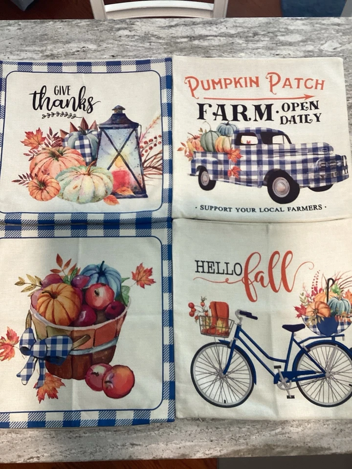 Juego de 4 almohadas temáticas de otoño 18X18 Foto 1 de 1