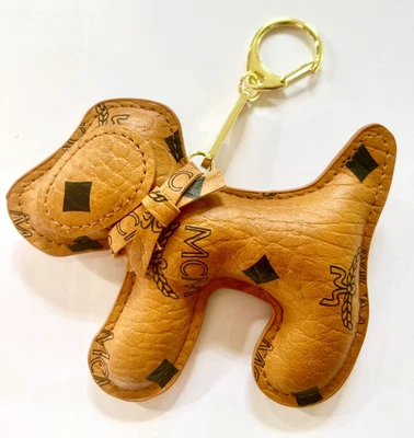 MINT Purse charm MCM Plush Brown Cute Puppy Keychain/ Key Ring Dog Bag Charm EUC - Image 1 of 4