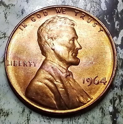 (Sept25) 1964 P Lincoln Cent Error,  DDR On The One Cent - Image 1 of 4