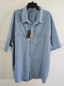 Solaris Tall Man Short Sleeve Button Down NWT Shirt Size 4XT Blue & White... - Picture 1 of 8
