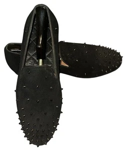 Steve Madden Cascade Black Suede Studded Loafers Men’s 9.5 Slip-On Dress Shoes - Picture 1 of 10