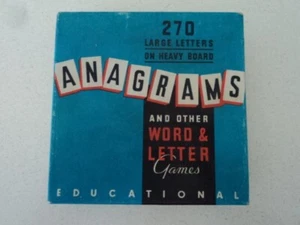 VINTAGE ANAGRAMS GAME, 266 LARGE LETTERS ON HEAVY BOARD - Picture 1 of 2