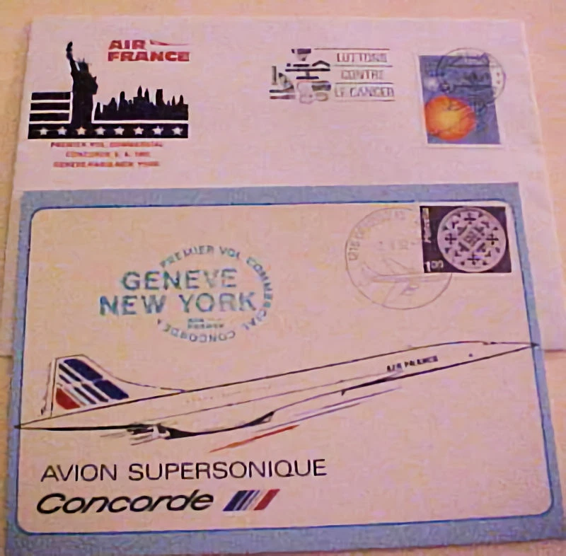 CONCORDE GENEVA TO PARIS TO NY 2-8 82 FLIGHTS 1 FROM SWISS 1 FROM UN GENEVA - Image 1 of 1