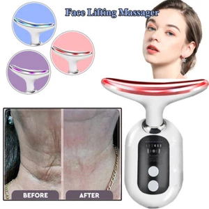 LED Gesichtsmassagegerät Elektrisch Gesicht Schönheit Hals Face Lifting Anti Aging Pflege Frauen - Bild 1 von 16